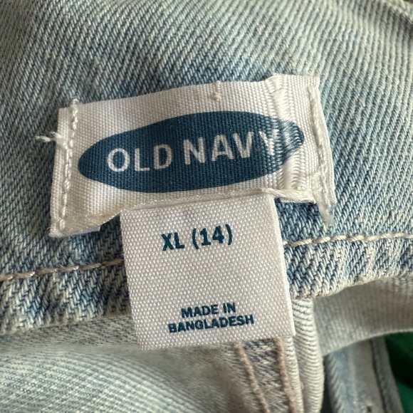 Old Navy girls Light Blue Denim Overalls 4Th July inspired size 14 - Picture 11 of 13